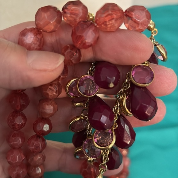 Lydell NY Vintage Double strand faceted pink, cranberry and purple bead necklace - Picture 5 of 6